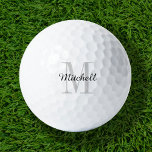 Balles De Golf Monogramme gris initial et nom personnalisé<br><div class="desc">Améliorez votre jeu de golf avec nos balles de golf personnalisées, personnalisées avec un simple monogramme classique initial et une superposition de nom de script. Choisissez parmi une large sélection de couleurs pour créer un design intemporel qui est vraiment unique. Ces balles de golf sont un cadeau parfait pour n’importe...</div>