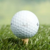 Balles De Golf Monogramme gris personnalisé et nom de script or T (T-shirt Insitu)