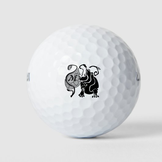 Balles De Golf Monogramme Hippo en colère (Devant)