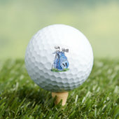 Balles De Golf Monogramme Initial Bleu (T-shirt Insitu)