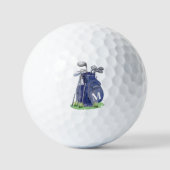 Balles De Golf Monogramme Initial Bleu Marine (Recto)