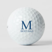 Balles De Golf Monogramme Initial BLEU MEILLEUR PÈRE  (Recto)