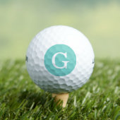 Balles De Golf Monogramme initial d'Aqua Turquoise (T-shirt Insitu)