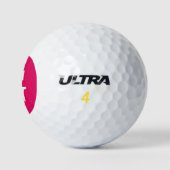 Balles De Golf Monogramme initial de framboise (Logo)