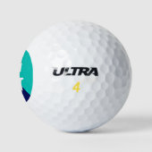 Balles De Golf Monogramme initial de la dièse en bleu 2 tonique d (Logo)