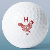 Balles De Golf Monogramme initial de poulets