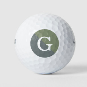 Balles De Golf Monogramme initial diagonale de 2 tons