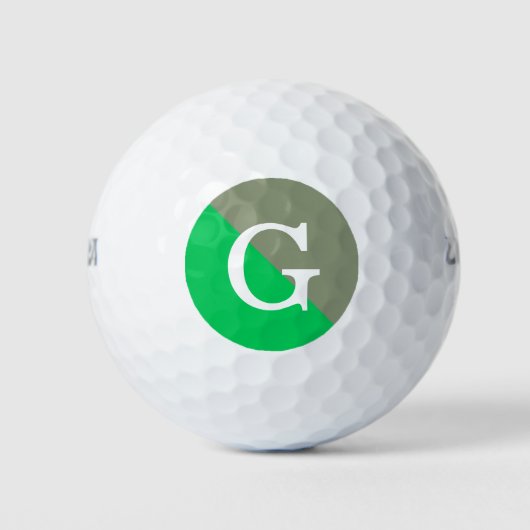 Balles De Golf Monogramme initial diagonale de 2 tons (Devant)