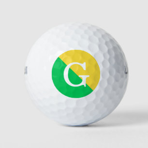 Balles De Golf Monogramme initial diagonale de 2 tons