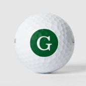 Balles De Golf Monogramme initial du vert forestier (Devant)