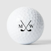 Balles De Golf Monogramme Initial Élégant Typographie Moderne (Recto)