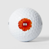 Balles De Golf Monogramme initial Gerbera Daisy (Devant)