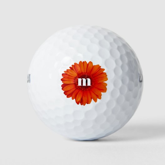 Balles De Golf Monogramme initial Gerbera Daisy (Devant)