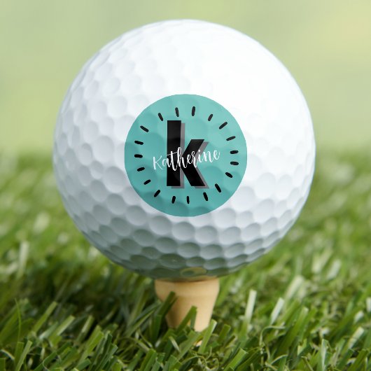 Balles De Golf Monogramme Initial Moderne
