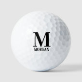Balles De Golf Monogramme Initial Nom Minimal Classique (Recto)
