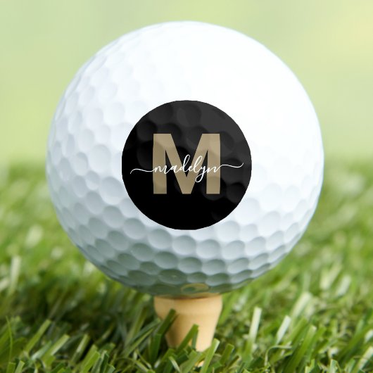 Balles De Golf Monogramme Initial Nom Personnalisé Or