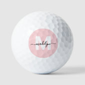 Balles De Golf Monogramme Initial Nom Rose Fardé (Recto)