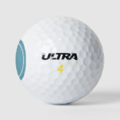 Balles De Golf Monogramme Initial Rond Classique Bleu Clair (Logo)
