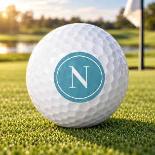 Balles De Golf Monogramme Initial Rond Classique Bleu Clair