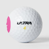 Balles De Golf Monogramme initial rose chaud (Logo)