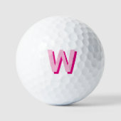 Balles De Golf Monogramme initial rose gras et rose chaud (Recto)