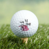 Balles De Golf Monogramme Initial Rose Moderne (T-shirt Insitu)