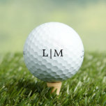 Balles De Golf Monogramme initial simple personnalisé<br><div class="desc">Boule de golf personnalisée avec un design simple mais élégant avec votre monogramme de deux lettres en noir et blanc classique. Ces balles de golf personnalisées et de qualité supérieure sont un excellent cadeau pour le golfeur de votre vie pour la Fête des pères,  Noël ou Anniversaire.</div>