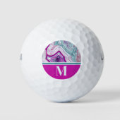 Balles De Golf Monogramme Initial Stylisé Moderne (Devant)