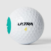 Balles De Golf Monogramme initial turquoise (Logo)