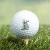 Balles De Golf Monogramme Initial Vert Sauge (T-shirt Insitu)