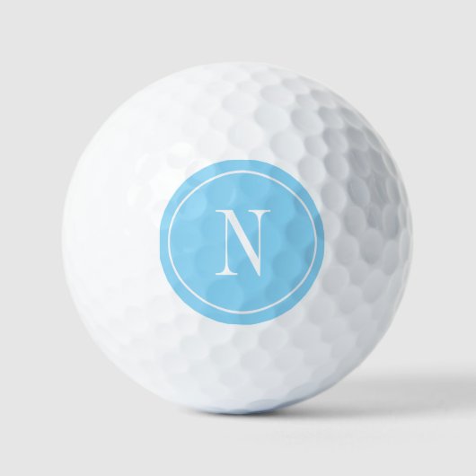 Balles De Golf Monogramme initiale bleu et blanc moderne (Recto)