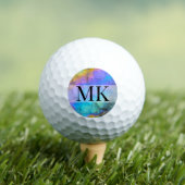 Balles De Golf Monogramme Initiale Couleur Moderne (T-shirt Insitu)