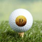 Balles De Golf Monogramme initiale jaune marron moderne  (T-shirt Insitu)