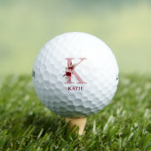 Balles De Golf Monogramme initiale K floral rose poudré (T-shirt Insitu)