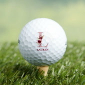 Balles De Golf Monogramme Initiale L Floral Rose Pâle (T-shirt Insitu)