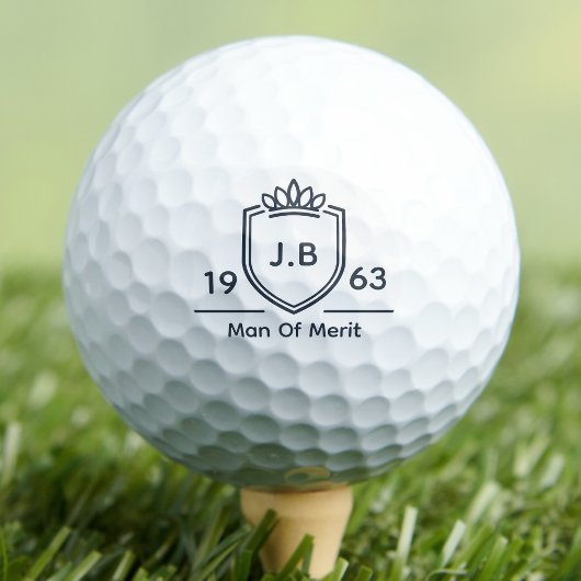 Balles De Golf Monogramme Initiale Nom Année Beau-Père Homme de M
