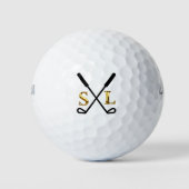 Balles De Golf Monogramme initiales de typographie moderne de gol (Devant)