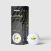 Balles De Golf Monogramme jaune simple avec son nom (Emballage)