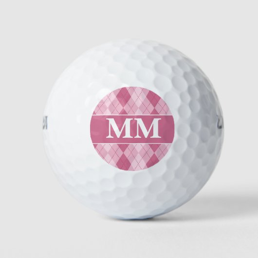 Balles De Golf Monogramme mauve et blanc initial (Devant)