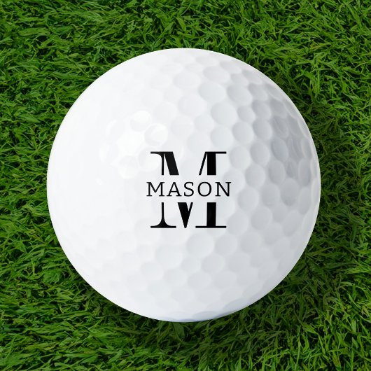 Balles De Golf Monogramme minimaliste personnalisé
