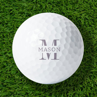 Balles De Golf Monogramme minimaliste personnalisé