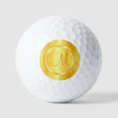 Balles De Golf Monogramme Modèle Élégant Faux Or Moderne (Recto)