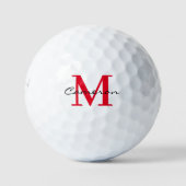 Balles De Golf Monogramme moderne initial et nom personnalisé (Devant)