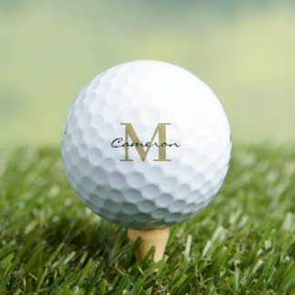 Balles De Golf Monogramme moderne initial et nom personnalisé