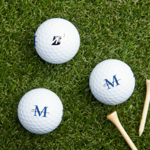 Balles De Golf Monogramme moderne initial et nom personnalisé