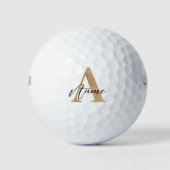 Balles De Golf Monogramme moderne Initiale A & Nom Personnalisé (Devant)