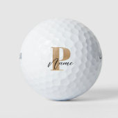 Balles De Golf Monogramme moderne Initiale P & Nom Personnalisé (Devant)