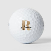 Balles De Golf Monogramme Moderne Initiale R & Nom Personnalisé (Devant)