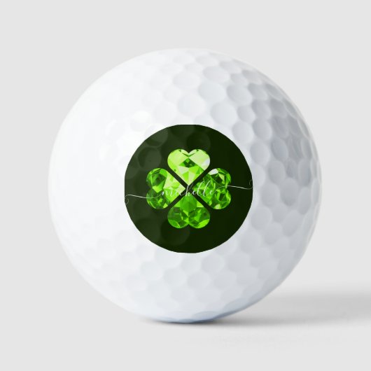 Balles De Golf Monogramme moderne Lucky Golf Lucky Clover (Recto)