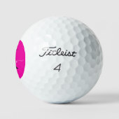 Balles De Golf Monogramme moderne noir écriture cursive rose chau (Logo)